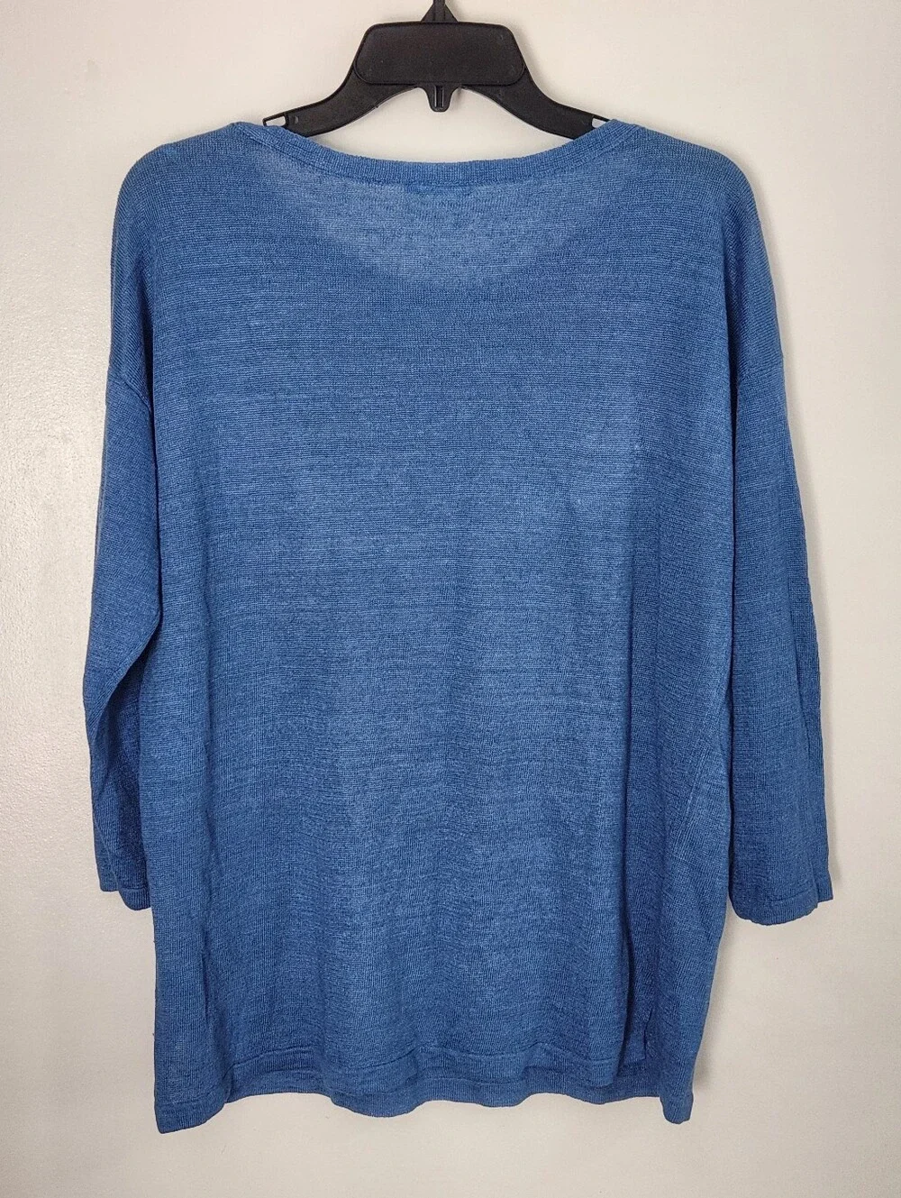 J. MCLAUGHLIN linen Sweater Top Blue Knit Size M - Picture 4 of 8